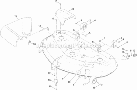 50_Inch_Deck_Assembly Diagram and Parts List for 314000001 - 314999999 Toro Lawn Tractor
