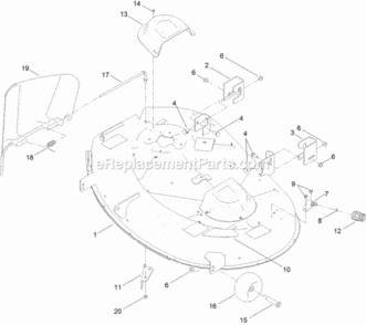 42_Inch_Deck_Assembly Diagram and Parts List for 313100001 - 313999999 Toro Lawn Tractor