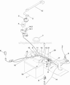 Battery_And_Electrical_Assembly Diagram and Parts List for 313100001 - 313999999 Toro Lawn Tractor