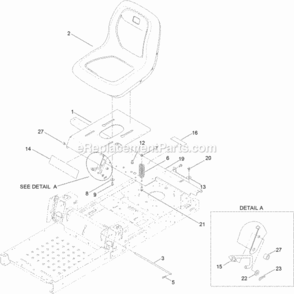 Seat_Assembly Diagram and Parts List for 314000001 - 314999999 Toro Lawn Tractor