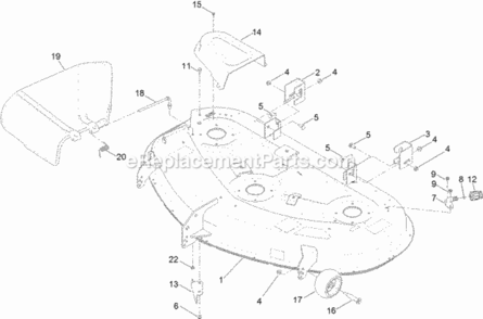 50_Inch_Deck_Assembly Diagram and Parts List for 314000001 - 314999999 Toro Lawn Tractor