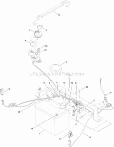 Battery_And_Electrical_Assembly Diagram and Parts List for 314000001 - 314999999 Toro Lawn Tractor