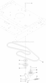 Belt_And_Pulley_Assembly Diagram and Parts List for 314000001 - 314999999 Toro Lawn Tractor