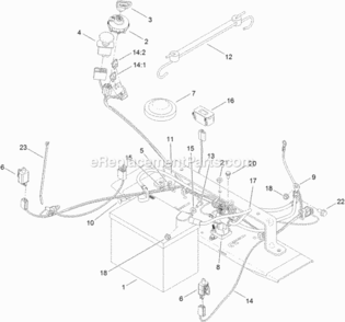Electrical_Assembly Diagram and Parts List for 312000001 - 312999999 Toro Lawn Tractor