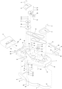 Deck Assembly Diagram and Parts List for 411800000-999999999 Toro Lawn Mower