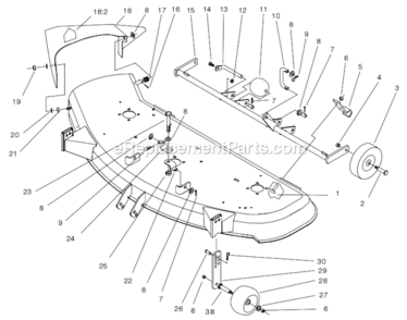 Deck_Suspension_Assembly Diagram and Parts List for 210000001 Toro Lawn Mower