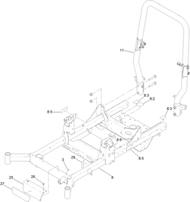 Frame And Roll-Over Protection System Assembly Diagram and Parts List for 404315000-999999999 Toro Lawn Tractor