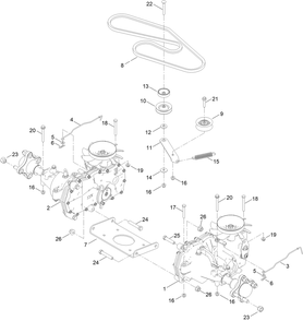 Traction Drive Assembly Diagram and Parts List for 415500000 - 417199999 Toro Lawn Tractor