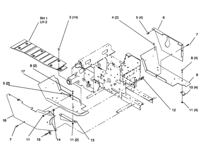 Footrests Diagram and Parts List for 6900001 - 6999999 Toro Lawn Tractor