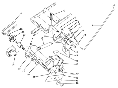 Pivot Arm Assembly Diagram and Parts List for 1000001 - 1999999 Toro Edger