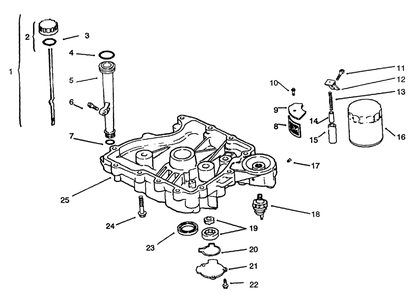Oil Pan/Lubrication Diagram and Parts List for 4900001 - 4999999 Toro Lawn Tractor