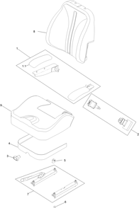 Seat Assembly Diagram and Parts List for 402100000-403350823 Toro Lawn Tractor