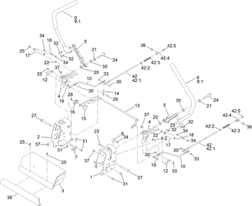 Motion Control Assembly Diagram and Parts List for 414000000 - 414557041 Toro Lawn Tractor