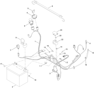 Electrical Assembly Diagram and Parts List for 410000000 - 412089999 Toro Lawn Tractor