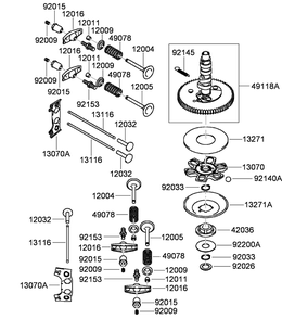Valve And Camshaft Assembly Diagram and Parts List for (290000001-290000205)(2009) Toro Lawn Mower