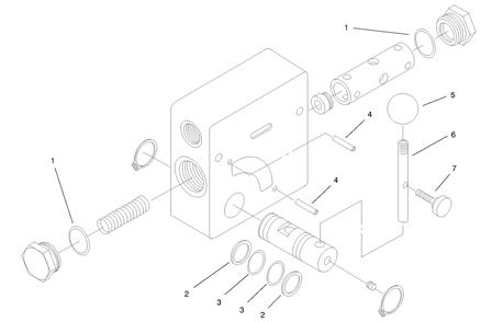 Hydraulic Valve Assembly No. 99-3018 Diagram and Parts List for 990001 - 991007 Toro Lawn Tractor Accessories
