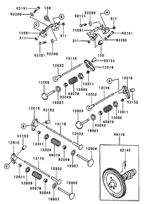 Valve/Camshaft Diagram and Parts List for (210000001-210999999)(2001) Toro Lawn Mower