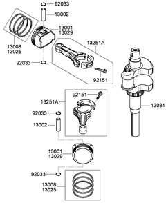 Piston And Crankshaft Assembly Diagram and Parts List for (290000001-290000205)(2009) Toro Lawn Mower