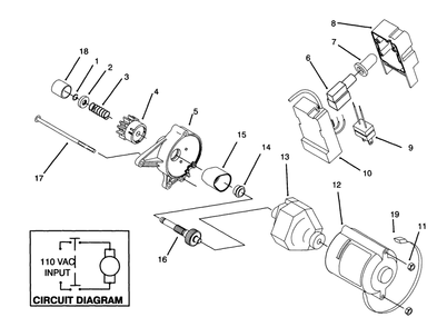 Starter Motor Assembly & Switch Housing Diagram and Parts List for 5900001 - 5999999 Toro Snow Blower