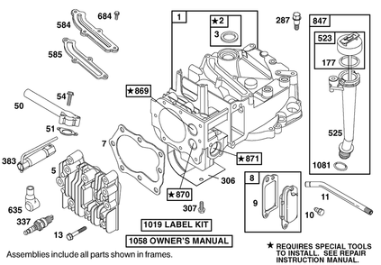 Engine Briggs & Stratton Model 12h802-1767-E1 Diagram and Parts List for 9900001 - 9999999 Toro Lawn Mower