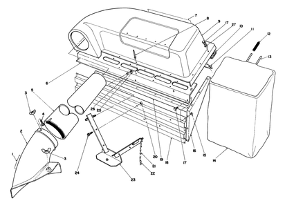 Twin Bagger Grass Catcher Model 59053 (Optional) Diagram and Parts List for 8000001 - 8999999 Toro Lawn Tractor