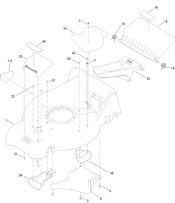Housing Assembly Diagram and Parts List for 413000000 - 999999999 Toro Lawn Mower