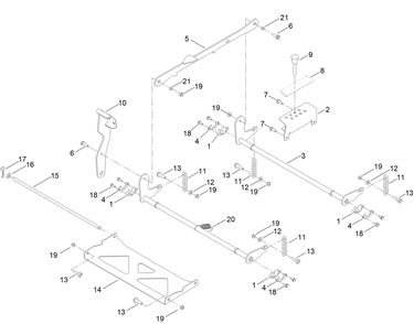 Deck Lift Assembly Diagram and Parts List for 415500000 - 417199999 Toro Lawn Tractor