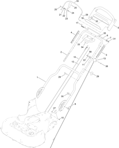 Handle And Electrical Assembly Diagram and Parts List for 407700000 - 410243166 Toro Lawn Mower