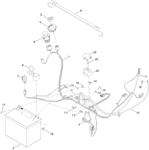 Electrical Assembly Diagram and Parts List for 414000000 - 414557041 Toro Lawn Tractor