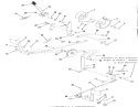 Clutch, Brake And Speed Control Linkage Diagram and Parts List for 1984 Toro Lawn Tractor