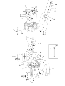 Crankcase And Crankshaft Assembly Diagram and Parts List for 411000000 - 411799999 Toro Lawn Tractor