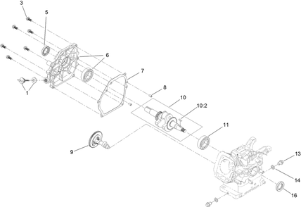 Crankcase Assembly Diagram and Parts List for 409000000 - 412999999 Toro Snow Blower