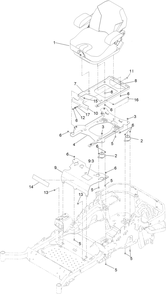 Seat Mounting Assembly Diagram and Parts List for 402100000-403319924 Toro Lawn Mower
