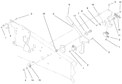 Upper Parking Brake Assembly Diagram and Parts List for 8900001 - 8999999 Toro Lawn Tractor