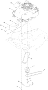 Engine And Belt Assembly Diagram and Parts List for 410243167 - 411509999 Toro Lawn Mower
