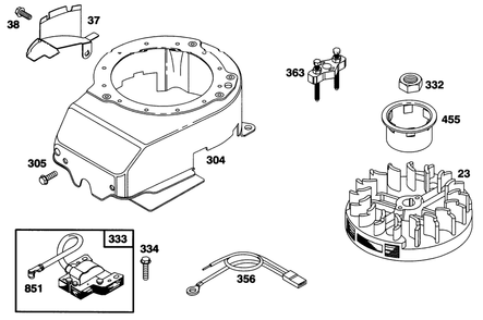 Engine Briggs & Stratton Model 128802-0615-01 Diagram and Parts List for 6900001 - 6999999 Toro Lawn Mower