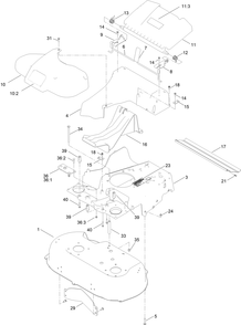 Housing Assembly Diagram and Parts List for 413000000 - 414514168 Toro Lawn Mower