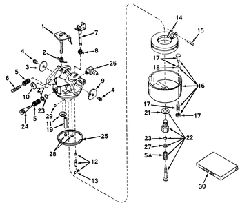 Carburetor No. 631581 Diagram and Parts List for 3000001 - 3999999 Toro Chipper Shredder