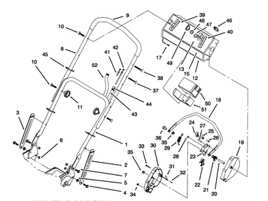 Handle Assembly (Model No. 20466 Only) Diagram and Parts List for 5900001 - 5999999 Toro Lawn Mower
