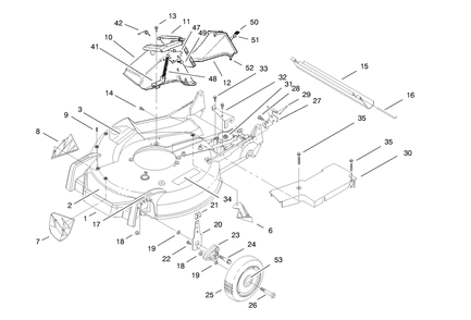 Housing Assembly Diagram and Parts List for 7900001 - 7999999 Toro Lawn Mower