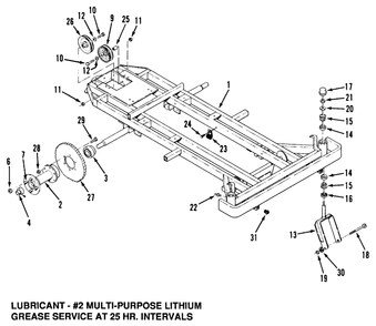 Section 1-Frame, Rear Hub And Front Wheel Fork Diagram and Parts List for  Toro Lawn Tractor