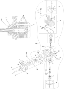 Lh Hydro Assembly Diagram and Parts List for 406397843-999999999 Toro Lawn Mower