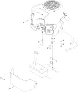 Engine And Muffler Assembly Diagram and Parts List for 415500000 - 417199999 Toro Lawn Tractor