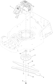 Motor Module And Blade Assembly Diagram and Parts List for 400000000 - 999999999 Toro Lawn Mower