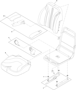 Seat Assembly Diagram and Parts List for 404621105-999999999 Toro Lawn Tractor