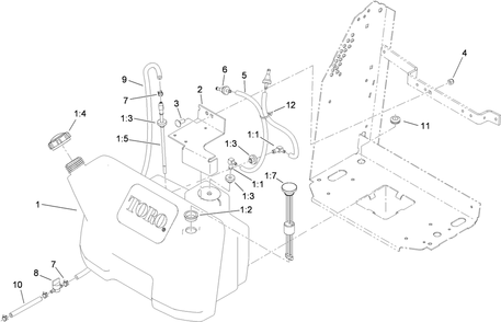Part Location Diagram of 117-9672 Toro TANK Assembly