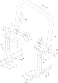 Roll-Over Protection System Assembly Diagram and Parts List for 409031049-999999999 Toro Lawn Mower