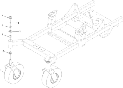 Caster Tire Assembly Diagram and Parts List for 407745783-999999999 Toro Lawn Tractor