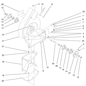 Blower Housing Assembly Diagram and Parts List for 8900001 - 8999999 Toro Lawn Tractor