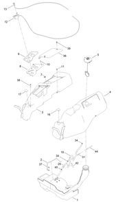 Body Styling And Fuel Pod Assembly Diagram and Parts List for 413000000 - 999999999 Toro Lawn Tractor